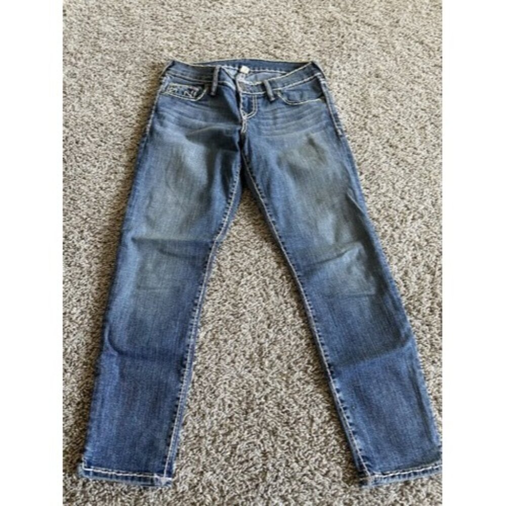 True Religion Skinny Jeans Women Size 26 Blue Stretch Pockets Made In USA